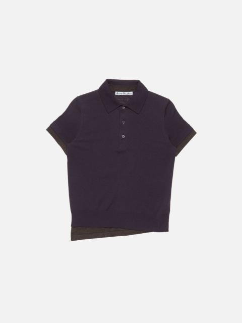 Acne Studios Layered knit polo - Purple/brown