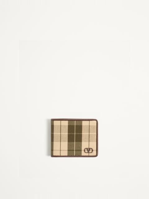 VLOGO SIGNATURE WALLET IN CHECKED FABRIC