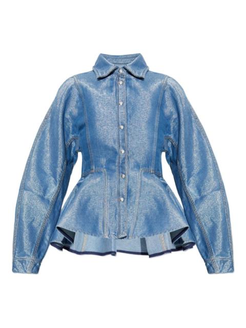 GANNI buttonned peplum denim jacket