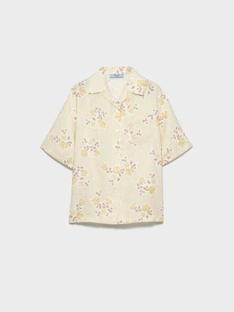 Prada Floral print old linen shirt