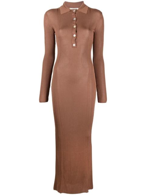 AERON GLENN ribbed-knit polo dress