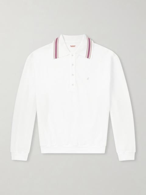 Kapital Box Striped Embroidered Cotton-Piqué Polo Shirt