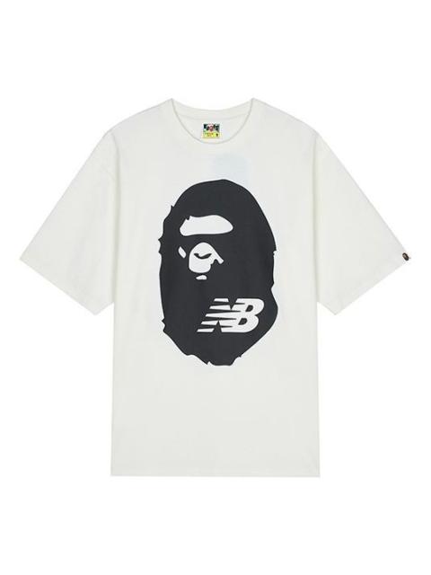 New Balance New Balance x Bape Crossover Logo Printing Round Neck Short Sleeve White BATE2000-IVX