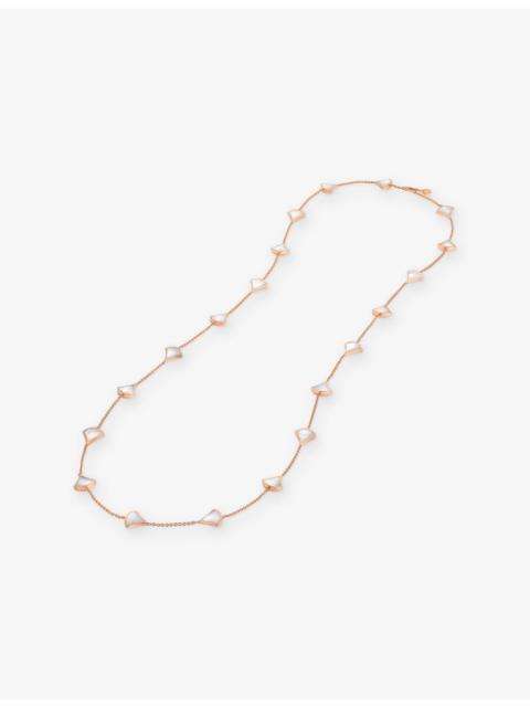 BVLGARI Divas' Dream 18ct Rose Gold Sautoir-Set White Mother-of-Pearl Necklace