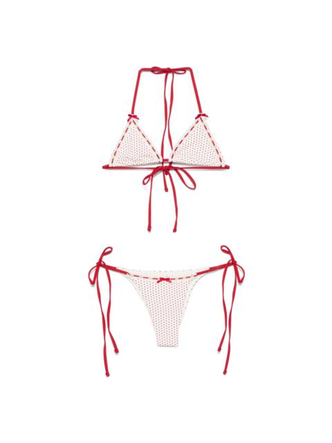 Frankies Bikinis polka dot-print bikini set