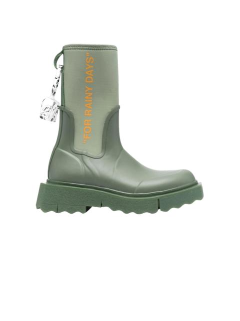 Off-White Off-White Wmns Zip-Tie Rain Boot 'For Rainy Days - Green'