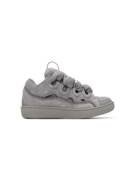 Lanvin Gray Monochrome Suede Curb Sneakers