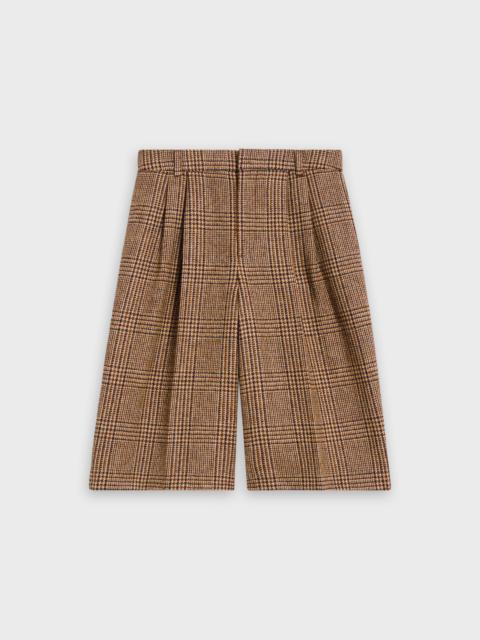 CELINE BERMUDA SHORTS WITH 2 PLEATS IN PRINCE OF WALES CHECK
