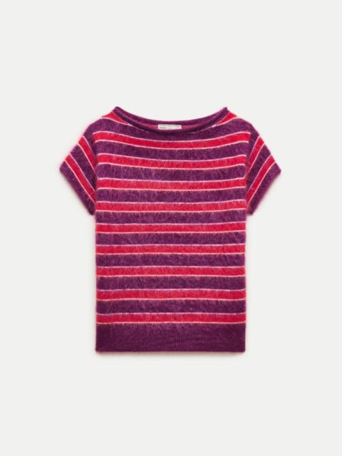 J.CREW Brushed cashmere boatneck sweater in stripe