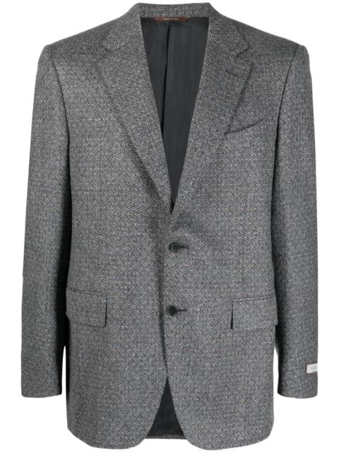 Canali single-breasted herringbone-pattern blazer