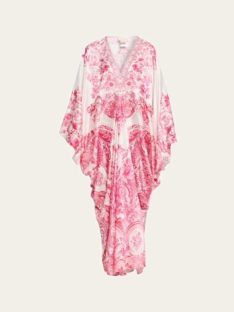CAMILLA Livin La Vida Rosa T-Shape Maxi Kaftan Coverup