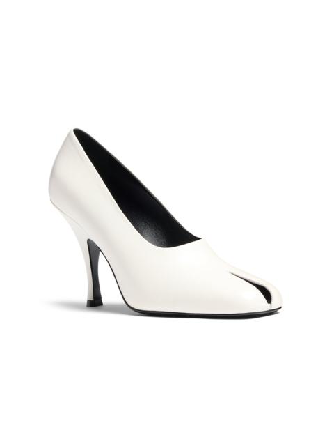 Eva Peep Toe Leather Pumps white