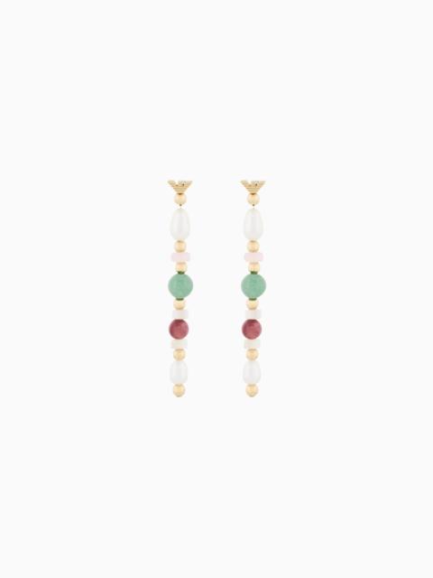 EMPORIO ARMANI PEARL BEADED DROP EARRINGS
