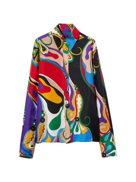 PUCCI Orchidee-print silk-twill shirt