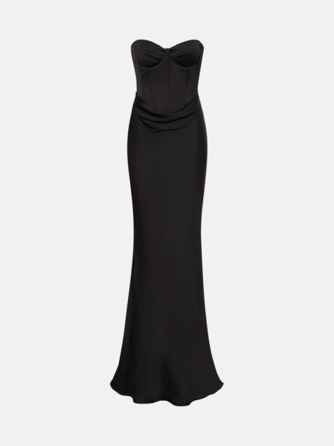 ROTATE Draped satin corset gown
