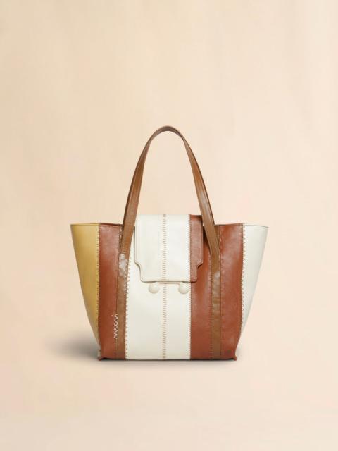 Marni CREAM, BROWN, AND BEIGE LEATHER TRUNKAROO MEDIUM BAG