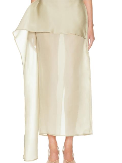 HELSA The Silk Gazar Skirt With Drape