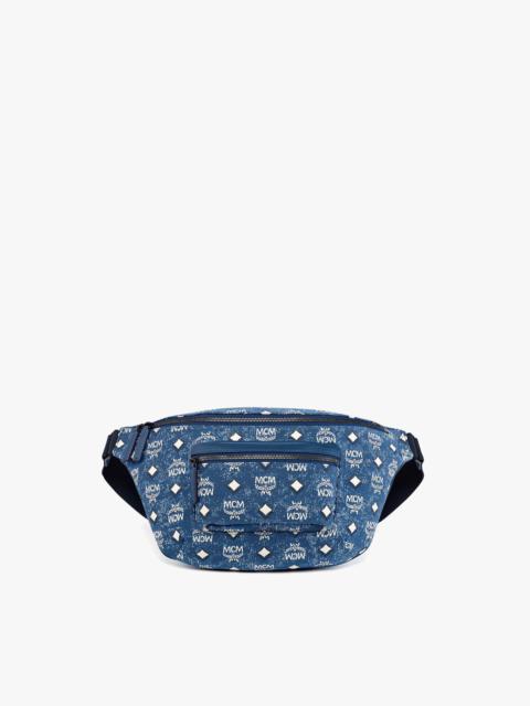 MCM Fursten Belt Bag in Vintage Denim Jacquard