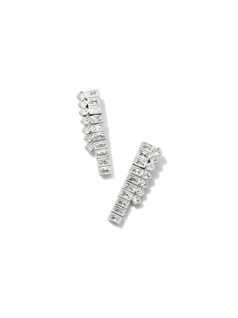 KENDRA SCOTT Gracie Silver Tennis Linear Earrings in White CZ