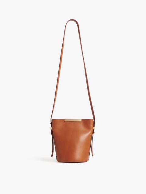 Victoria Beckham Mini Bucket Bag In Cognac Leather