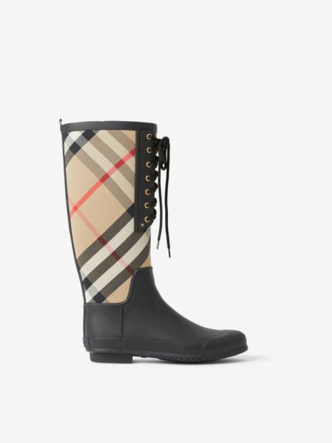 Burberry House Check Panel Rubber Rain Boots