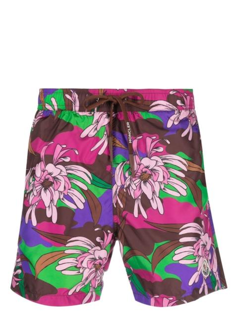 floral-print drawstring swim shorts