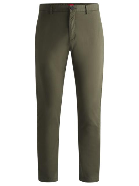 HUGO SLIM-FIT CHINOS IN STRETCH-COTTON GABARDINE