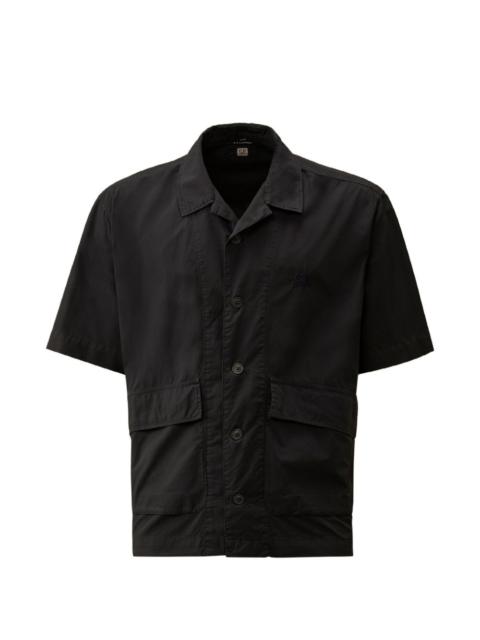 C.P. Company Popeline Boxy logo-embroidered patch-pocket shirt