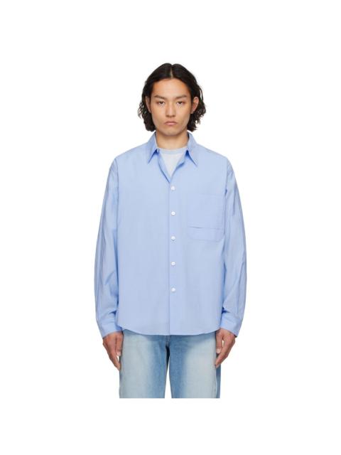 SOLID HOMME Blue Out Pocket Shirt