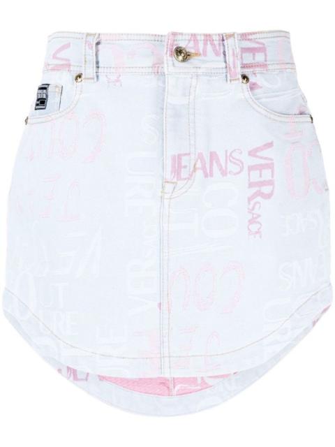 VERSACE JEANS COUTURE logo-print asymmetric denim dress