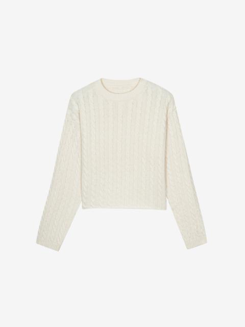 The Frankie Shop Brisbane Cropped Boxy Sweater - White