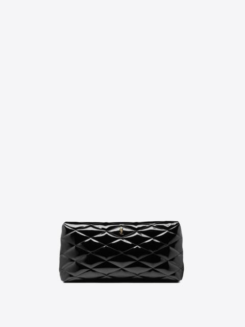 SAINT LAURENT sade large clutch in patent canvas