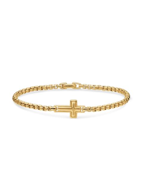 DAVID YURMAN Men's Cross Station Bracelet in 18K Yellow Gold, 3.4MM - Gold