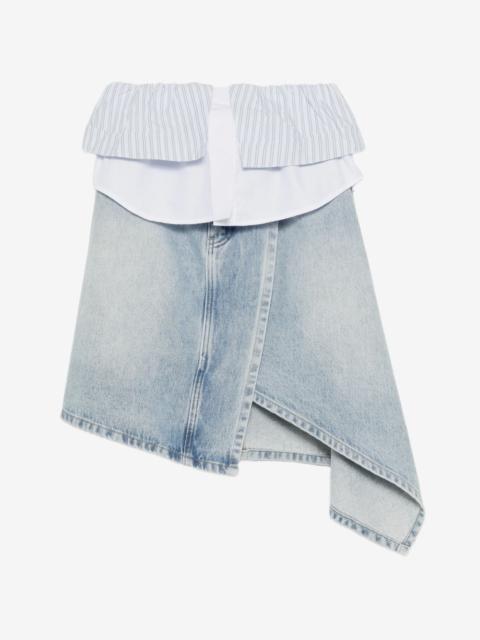 FENG CHEN WANG asymmetric panelled denim skirt