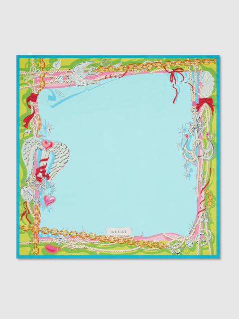 GUCCI 90 x 90 project printed silk carré