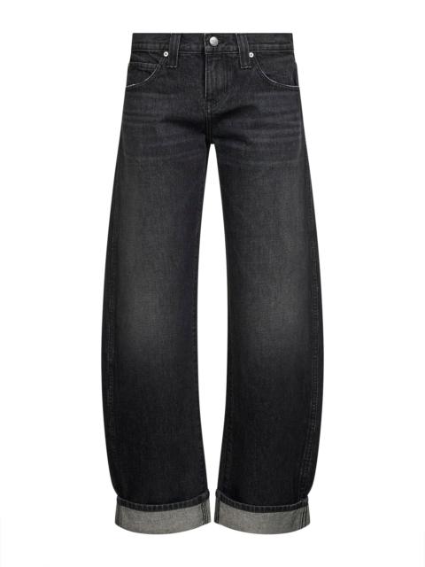 KHAITE Black denim Karo low-rise cuffed jeans