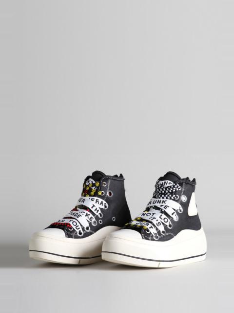 R13 Double Grommet Kurt High Top Sneaker - Black | R13 Denim Official Site