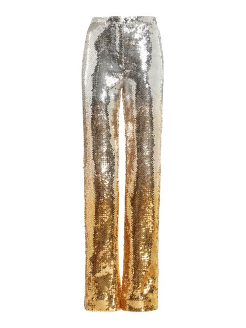 rabanne Degrade Sequin Straight-Leg Pants metallic