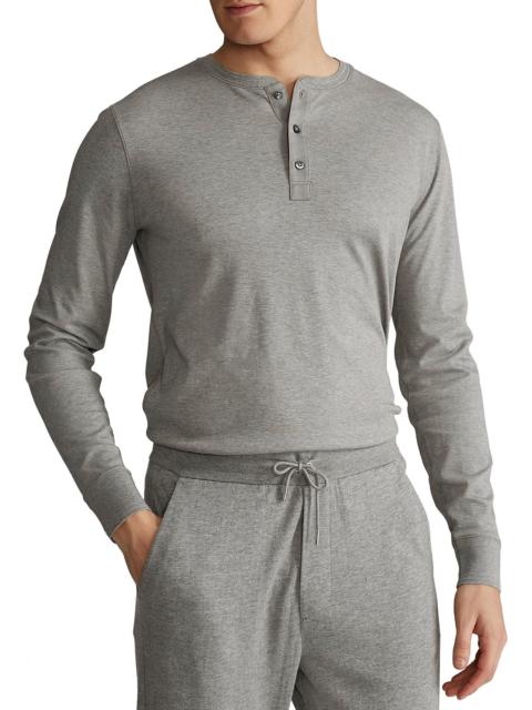 Ralph Lauren Men's Long-Sleeve Cotton Henley T-Shirt - Light Grey