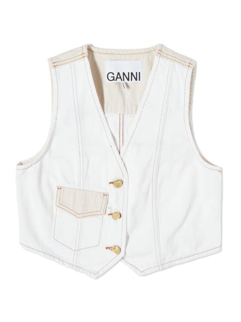 GANNI GANNI Ecru Denim Vest