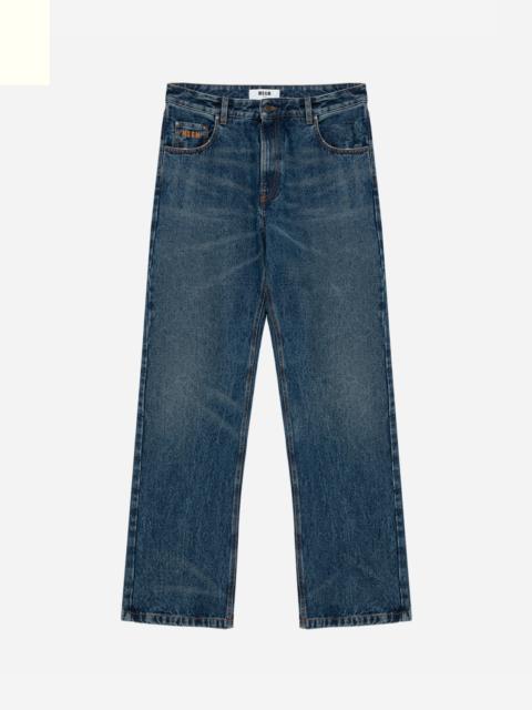 MSGM Dark wash jeans with whiskering