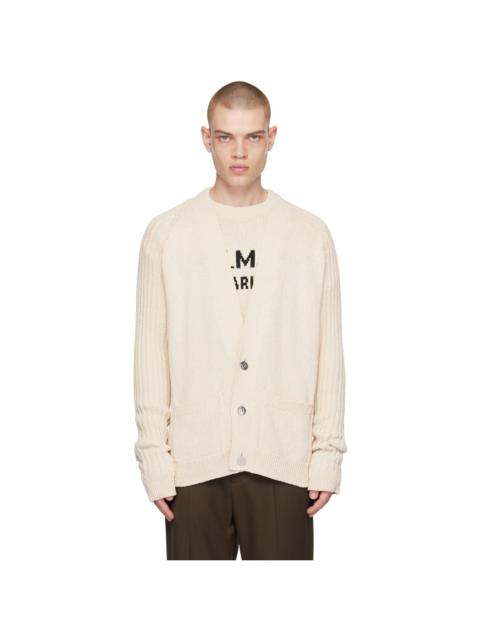 Balmain Off-White Intarsia Cardigan