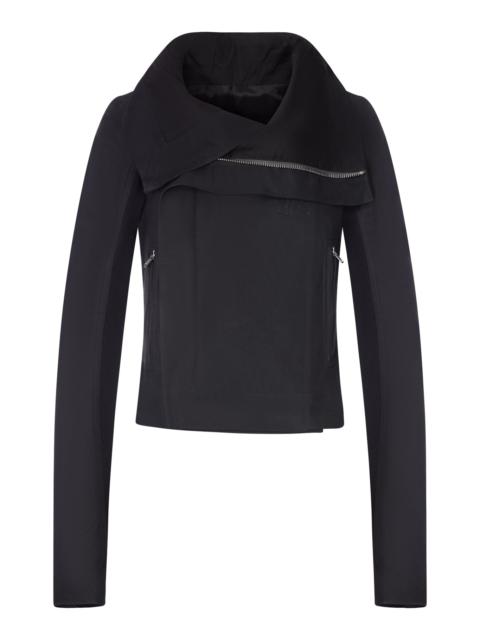 Rick Owens BIKER JACKET WITH WIDE WRAP COLLAR