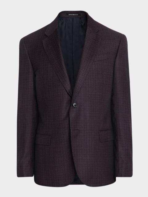 EMPORIO ARMANI Men's G Line Super 130s Wool Maxi-Birdseye Sport Coat