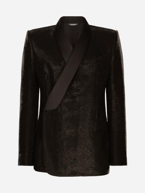Dolce & Gabbana Sequined double-breasted Sicilia-fit tuxedo jacket