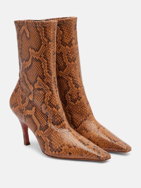 Amina Muaddi Jamie snake-effect leather ankle boots