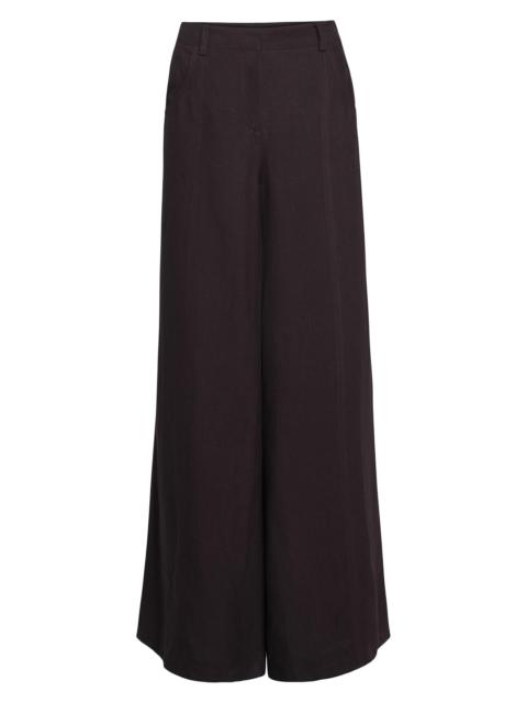 TWP Women's Dees High-Rise Wide-Leg Trousers - Dark Chocolate
