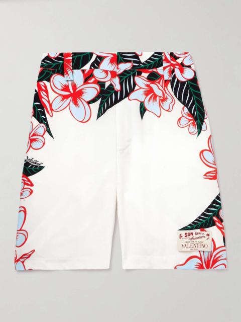 + Sun Surf Straight-Leg Floral-Print Cotton-Poplin Bermuda Shorts
