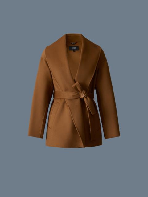洗礼されたデザイン【Mackage】MAI-LST Double-FaceStripe Coat Mackage - Mai-LST Double-Face Wool Stripe Wrap Coat in