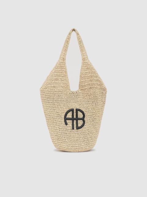 ANINE BING Small Leah Hobo - Natural With Black